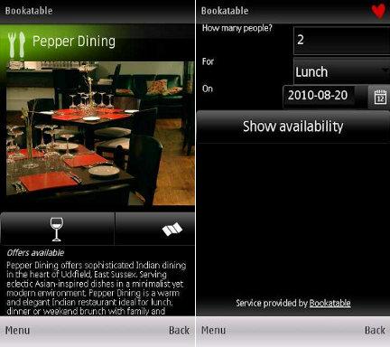 Ovi Maps: prenota il ristorante con BookTable