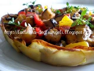 Ratatouille agrodolce in guscio di patate