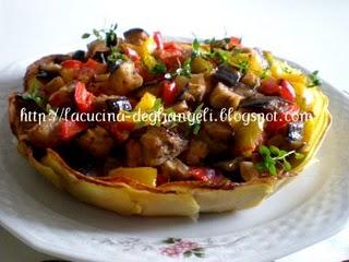 Ratatouille agrodolce in guscio di patate