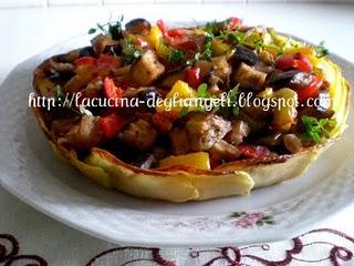 Ratatouille agrodolce in guscio di patate