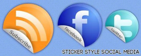 11 icone social media in stile sticker