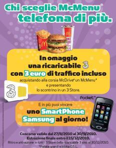 SIM di 3 Italia Gratis da McDonalds