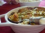 Crumble alle pesche mandorle matcha
