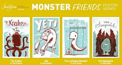 Family Tree Monster Friends Posters - I love Poster #02