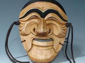Maschera coreana Hahoe intagliata legno