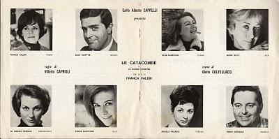 FRANCA VALERI - LE CATACOMBE o le Donne Confuse (stagione 1962-63 teatro Valle di Roma)