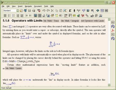 LyX software libero con interfaccia grafica per elaborare testi: novità in casa sgml.