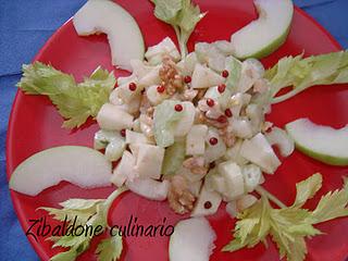 Insalata di sedano bianco, mela verde e noci