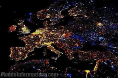 europa capodanno 2012 2011 450x300 Europa la Notte di Capodanno, foto da Satellite