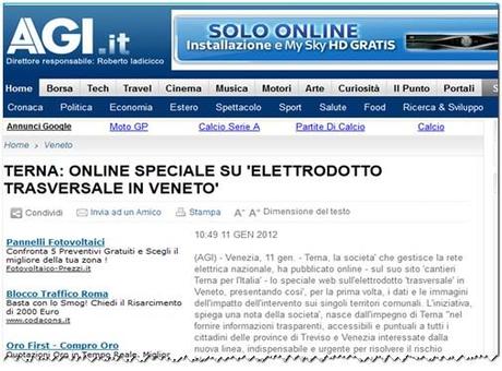 E' online il focus sulla nuova linea trasversale in Veneto, per la prima volta approfondimenti web per ogni comune (Agi.it)