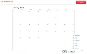 Print a Calendar, sito per stampare calendari del mese