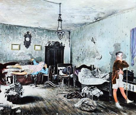 Joerg Lozek, Lauf der dinge, 2010, olio su tela, 110 x 130 cm, courtesy Mimmo Scognamiglio Artecontemporanea