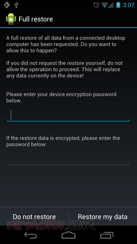 Full Restore Come fare un backup completo di Android Ice Cream Sandwich senza ROOT