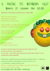 Sabato 21 un aperitivo vegan per sostenere la LIDA