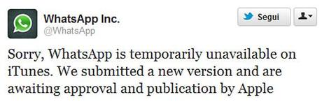 WhatsApp rimossa temporaneamente dall’App Store