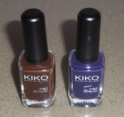 Kiko Nail Laquer n.324-Cioccolato Fondente e n.334-Viola Scuro