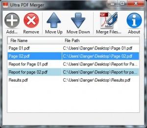 UltraPDFMerger 02 Files 300x262 Dividere e Unire due o più PDF tra loro con Windows, i migliori programmi gratuiti