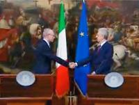 Conferenza stampa tra Monti e il Presidente del Consiglio europeo Van Rompuy