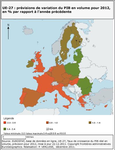 UE-27: previsioni crescita PIL 2012-2014