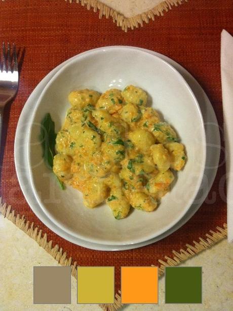 Gnocchetti con crema di zucca e rucola