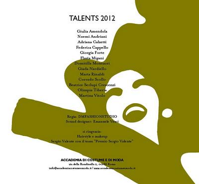 AltaRoma - Gennaio 2012 -  Accademia di Costume e Moda Talents 2012