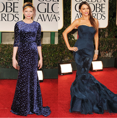 Golden Globe Style! Red & Blue!