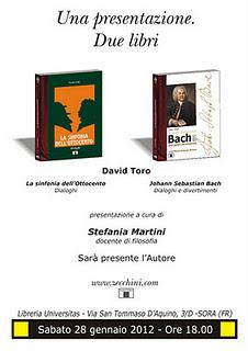 28 gennaio 2012. Un sabato tre libri da presentare a Sora