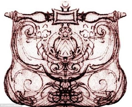 Brought to life: The original sketch by Da Vinci on which the new handbag is based. Scholars have reconstructed fragmented drawings of the chic Renaissance bag 