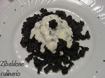 Spatzle al nero di seppia con mascarpone alla vodka