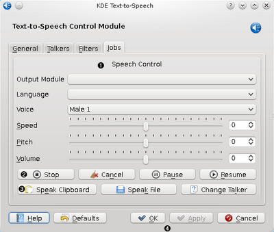 Jovie - il sistema di pronuncia di KDE - basato su estensioni che permette a qualsiasi applicazione di KDE di parlare usando l'interfaccia D-Bus.