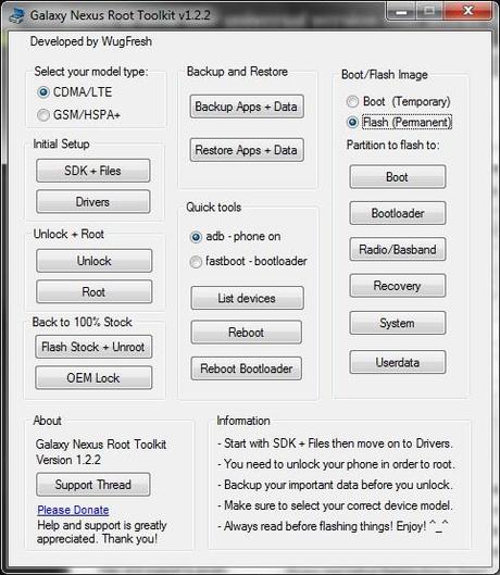 Galaxy Nexus Toolkit si aggiorna introducendo il backup e il restore di dati e app