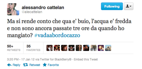 «Vada a bordo, cazzo!» De Falco eroe su Twitter