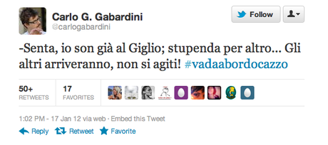 «Vada a bordo, cazzo!» De Falco eroe su Twitter