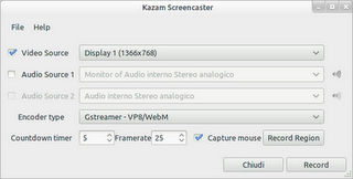 Kazam screencaster su Fedora 16