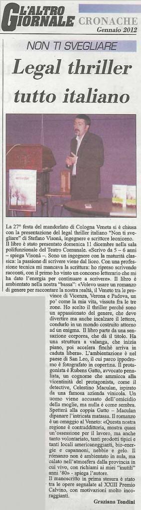 Su l’Altro Giornale “Il legal thriller tutto italiano”