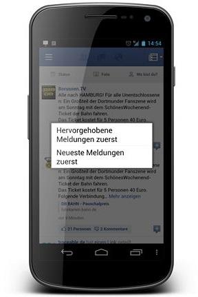 Aggiornamento Facebook per Smartphone e Tablet Android