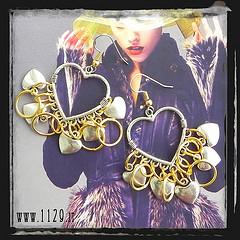 LLCUOR orecchini cuori - silver golden hearts earrings 1129