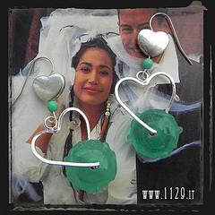 LLVECU orecchini cuore verdi - Heart green earrings