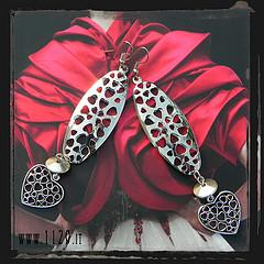 LMCUOR orecchini cuori argentati - silver hearts earrings 1129