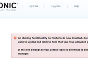 Filesonic disattiva sharing