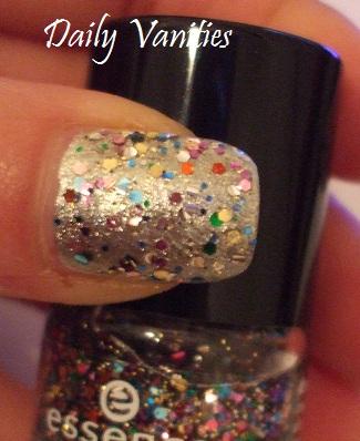 OPI Muppets Rainbow Connection dupe: Essence 02 Circus Confetti