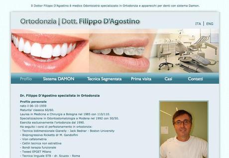 sito web del dr. Filippo D'Agostino, medico odontoiatra specializzato in ortodonzia.