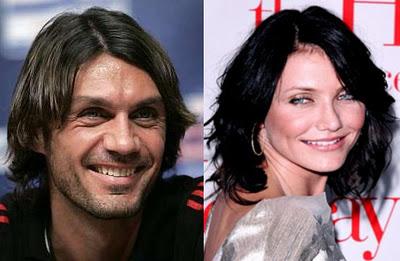 Paolo Maldini somiglia a Cameron Diaz: il clone nel pallone...