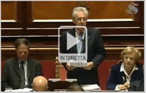 Presidente Monti in Senato: comunicazioni su politica europea. La diretta