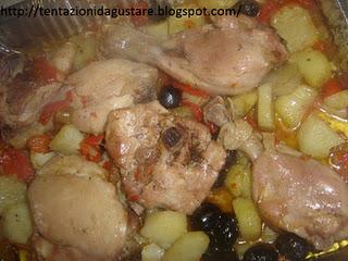 Pollo al forno con peperoni