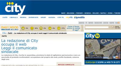 City chiude e la redazione occupa il web