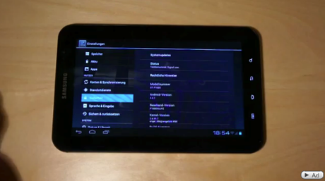 Galaxy Tab 7 P1000 : Funziona bene con ICS Ice Cream Sandwich : Video