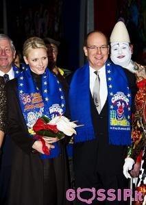 Charlene Wittstock al Festival del Circo di Montecarlo, insieme ad Alberto.