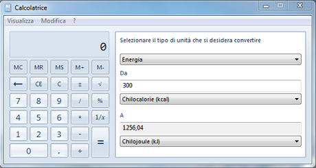 conversione unità Funzioni nascoste nella calcolatrice di Windows 7