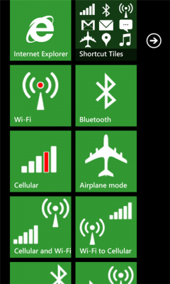 WP Shortcut Tiles per Windows Phone